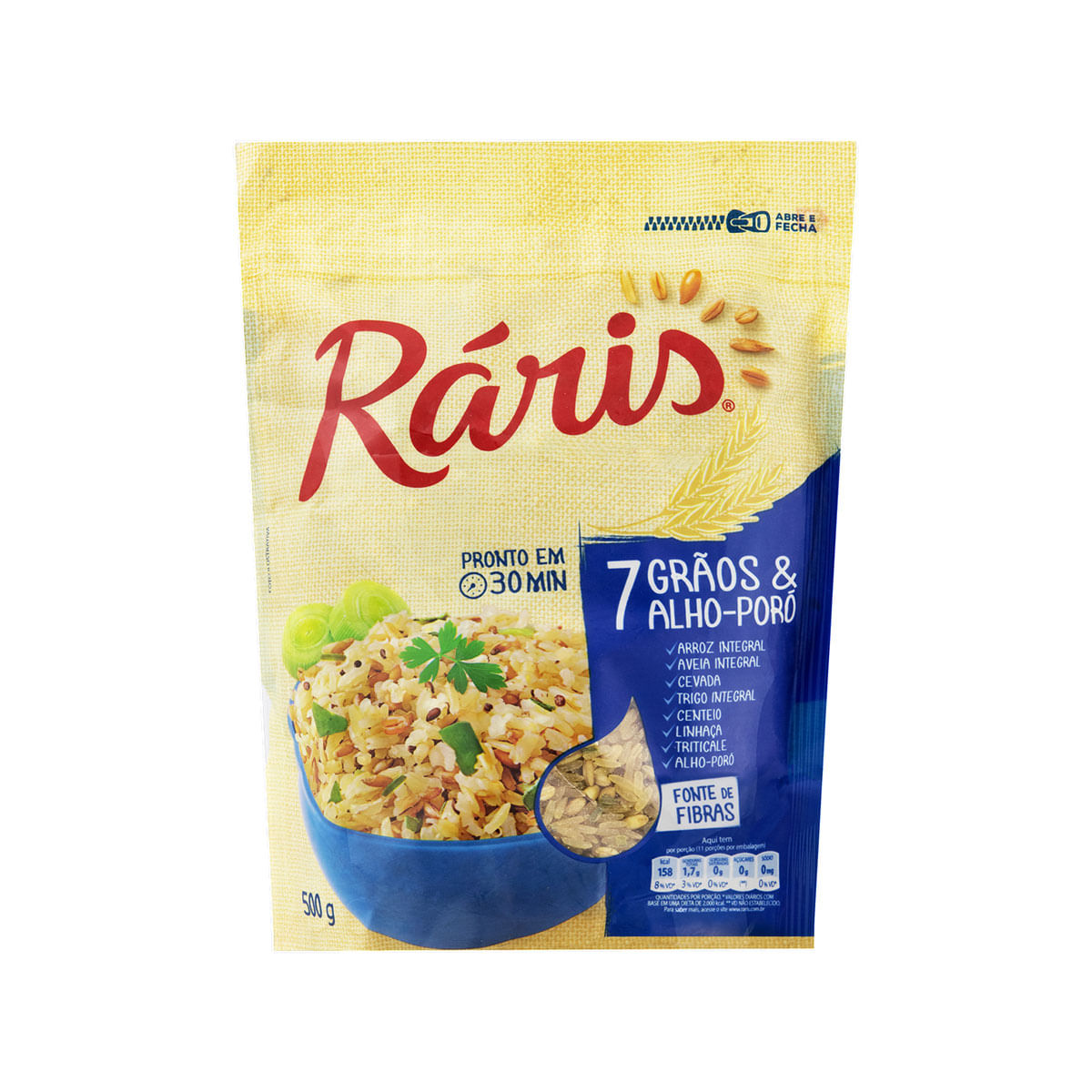 Arroz Integral Tipo 1 7 Grãos &amp; Alho-Poró Ráris 500g