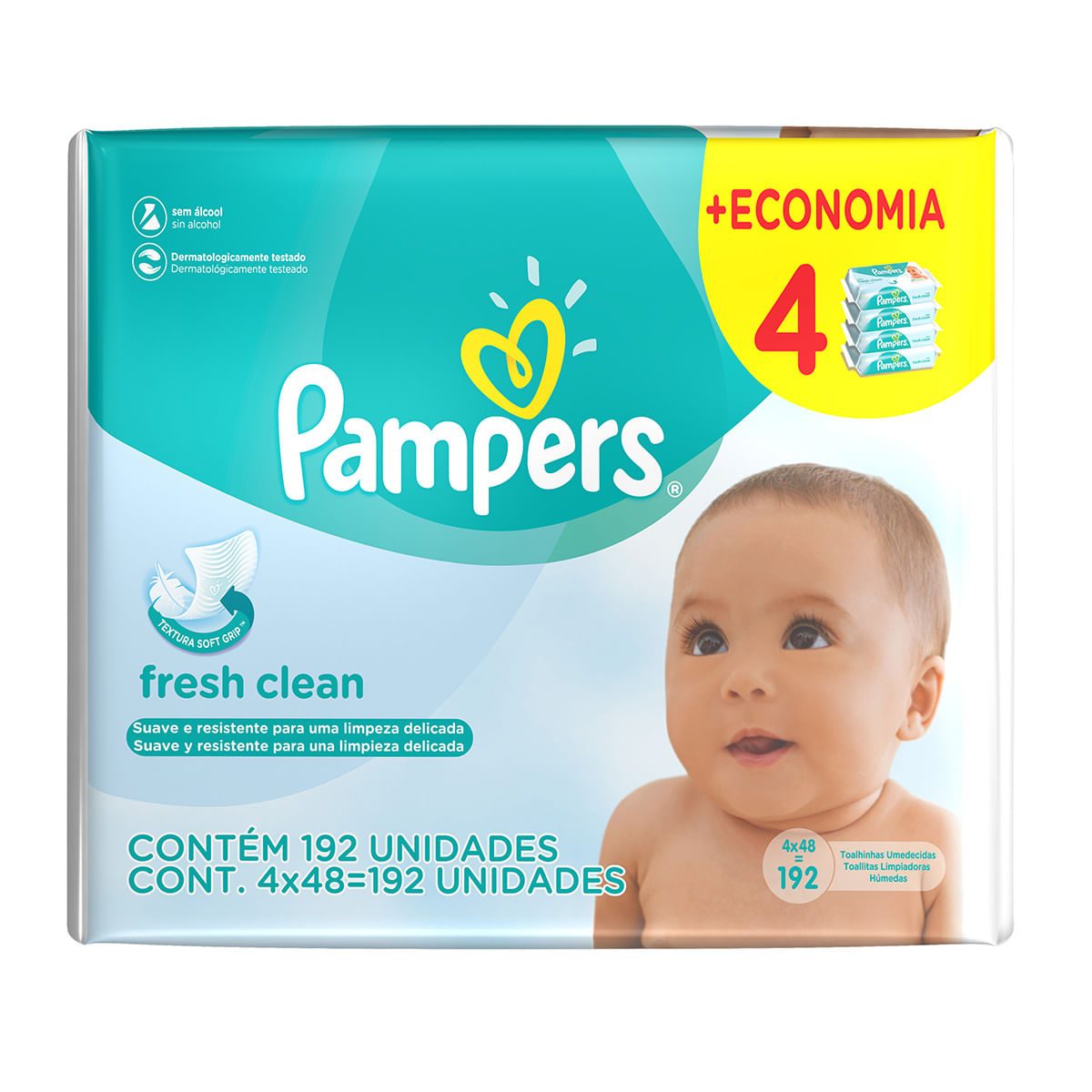 Lenço Umedecido Pampers Fresh Clean - 192 unidades