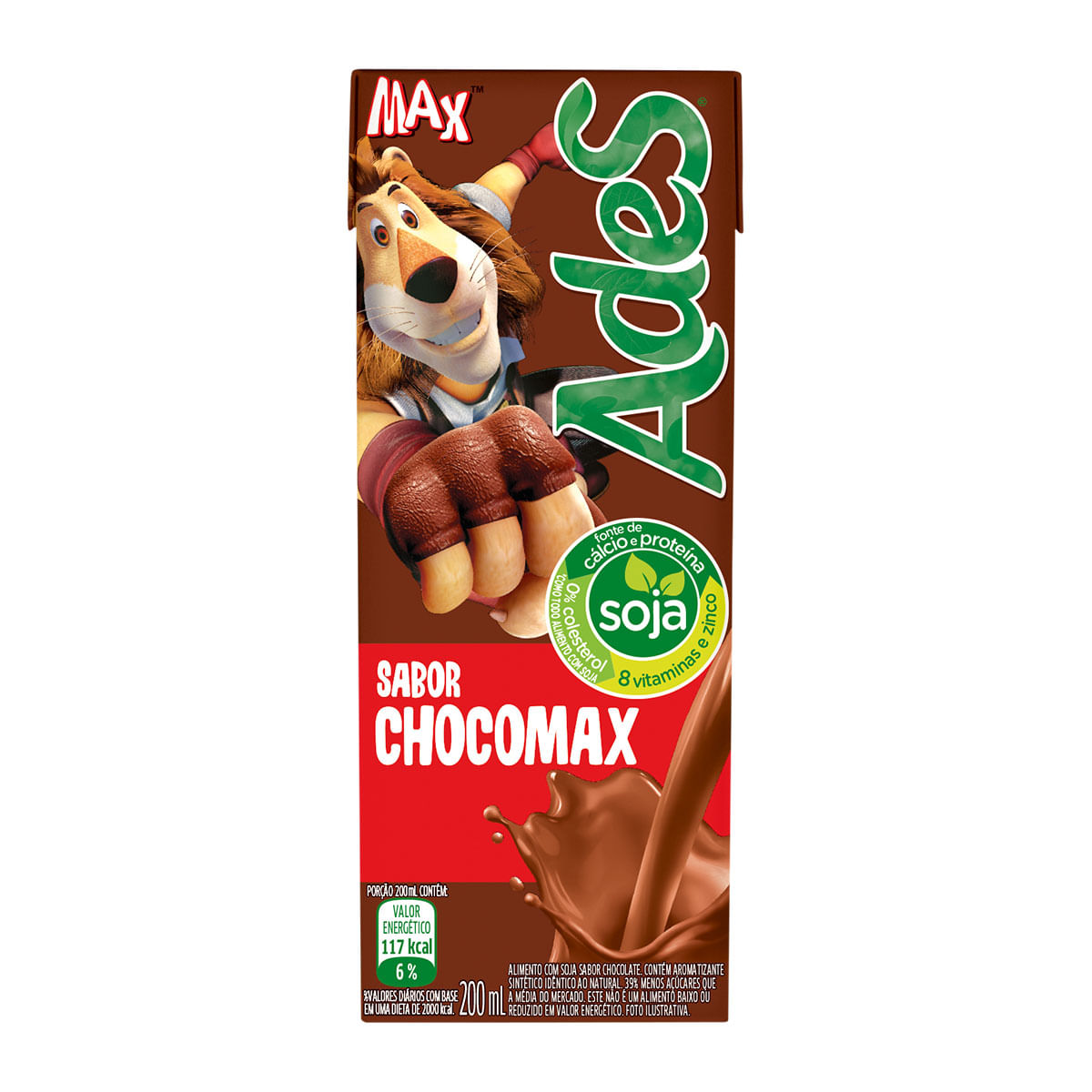 Bebida à Base de Soja Sabor Chocolate Ades Max 200ml