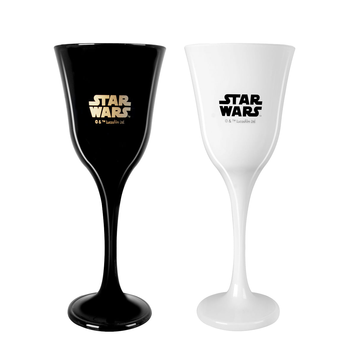 Jogo de Taças em Vidro 250ml Preto e Branco Nadir Star Wars 2 Peças