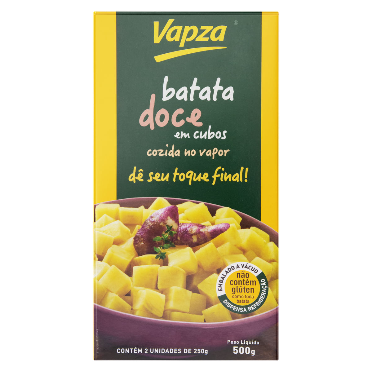 Batata Doce Cozida em Cubos Vapza 500g