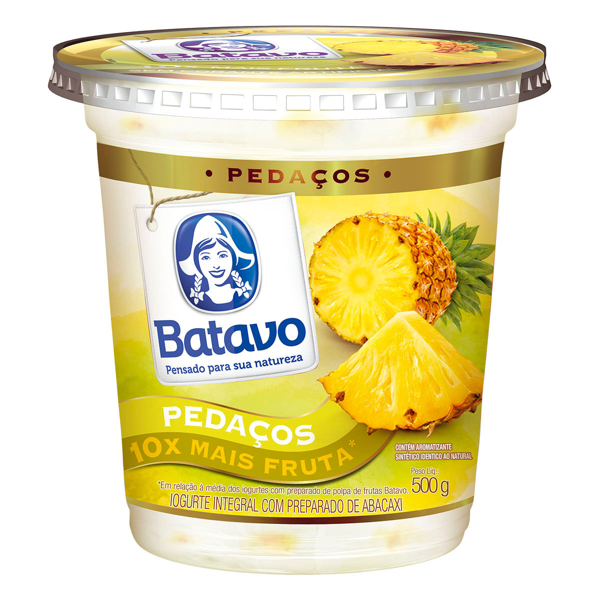 Iogurte Integral Batavo Pedaços Abacaxi 500g