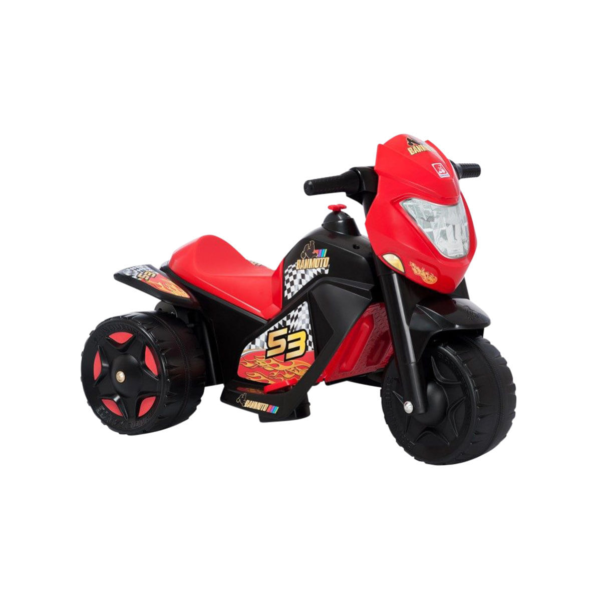 Moto Elétrica Infantil Bandeirante Ban Preta e Vermelha 6V