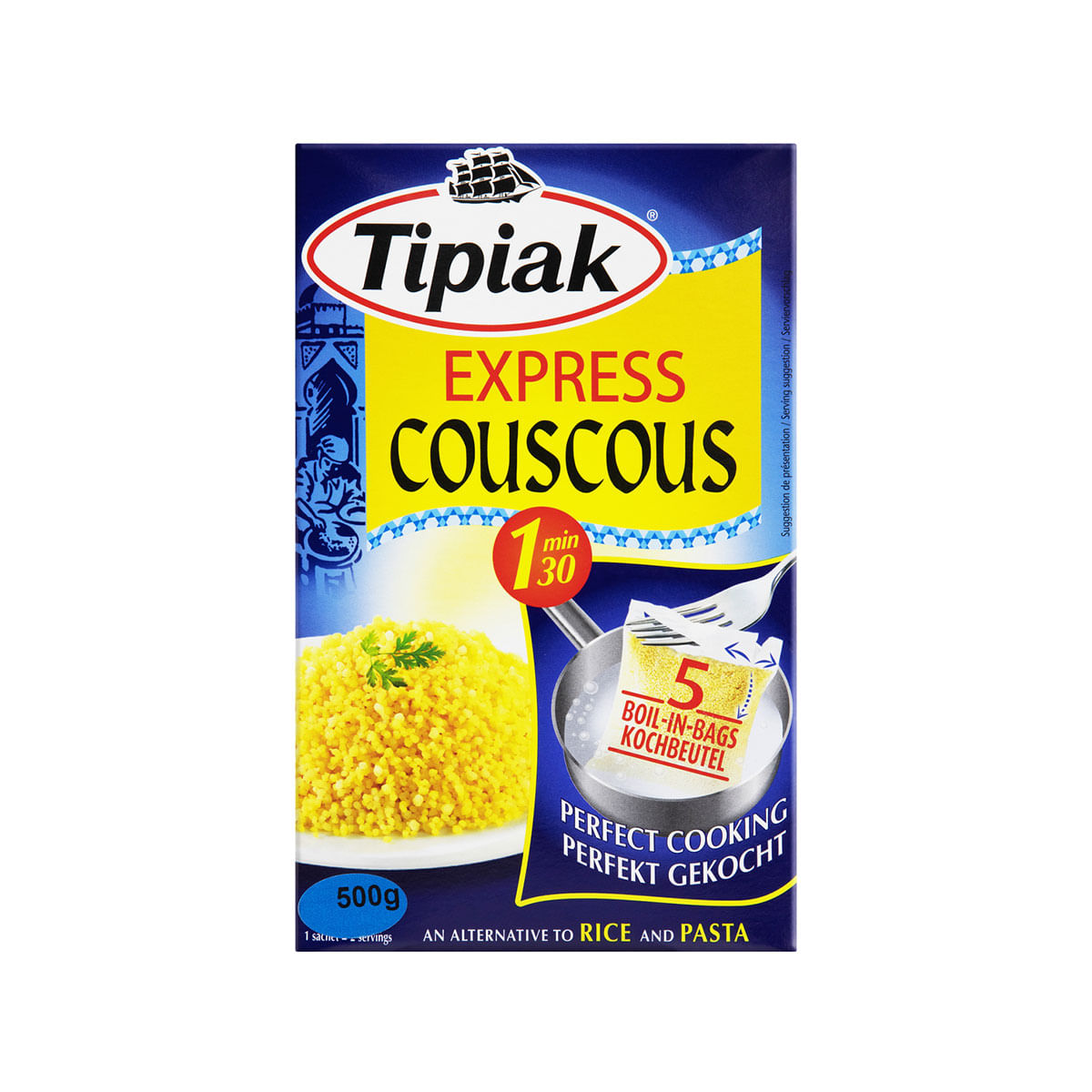 Sêmola de Trigo Integral Pré-Cozido Kosher Tipiak Express CousCous 500g