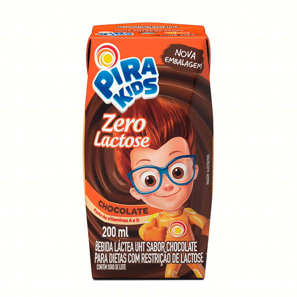 Bebida Láctea UHT Chocolate Zero Lactose Pirakids Caixa 200 ml