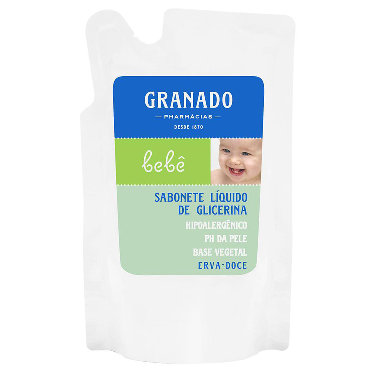 Refil para Sabonete Líquido Infantil Granado Bebê Erva Doce 250ml