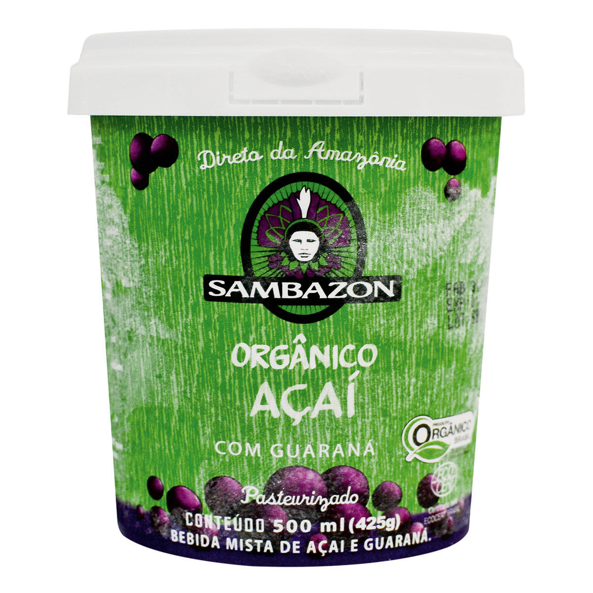 Açaí com Guaraná Congelado Orgânico Sambazon 425g