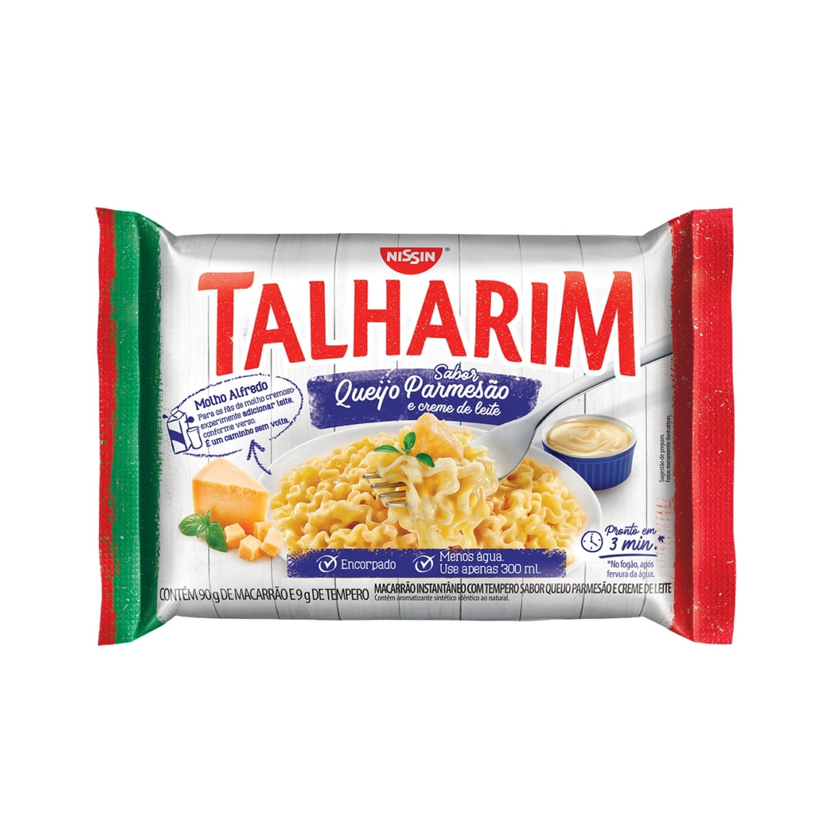 Macarrão Instantâneo Nissin Talharim Sabor Queijo Parmesão 72g