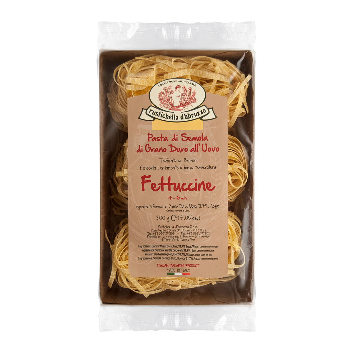 Macarrão Fettuccine Rustichella Grano Duro 200g