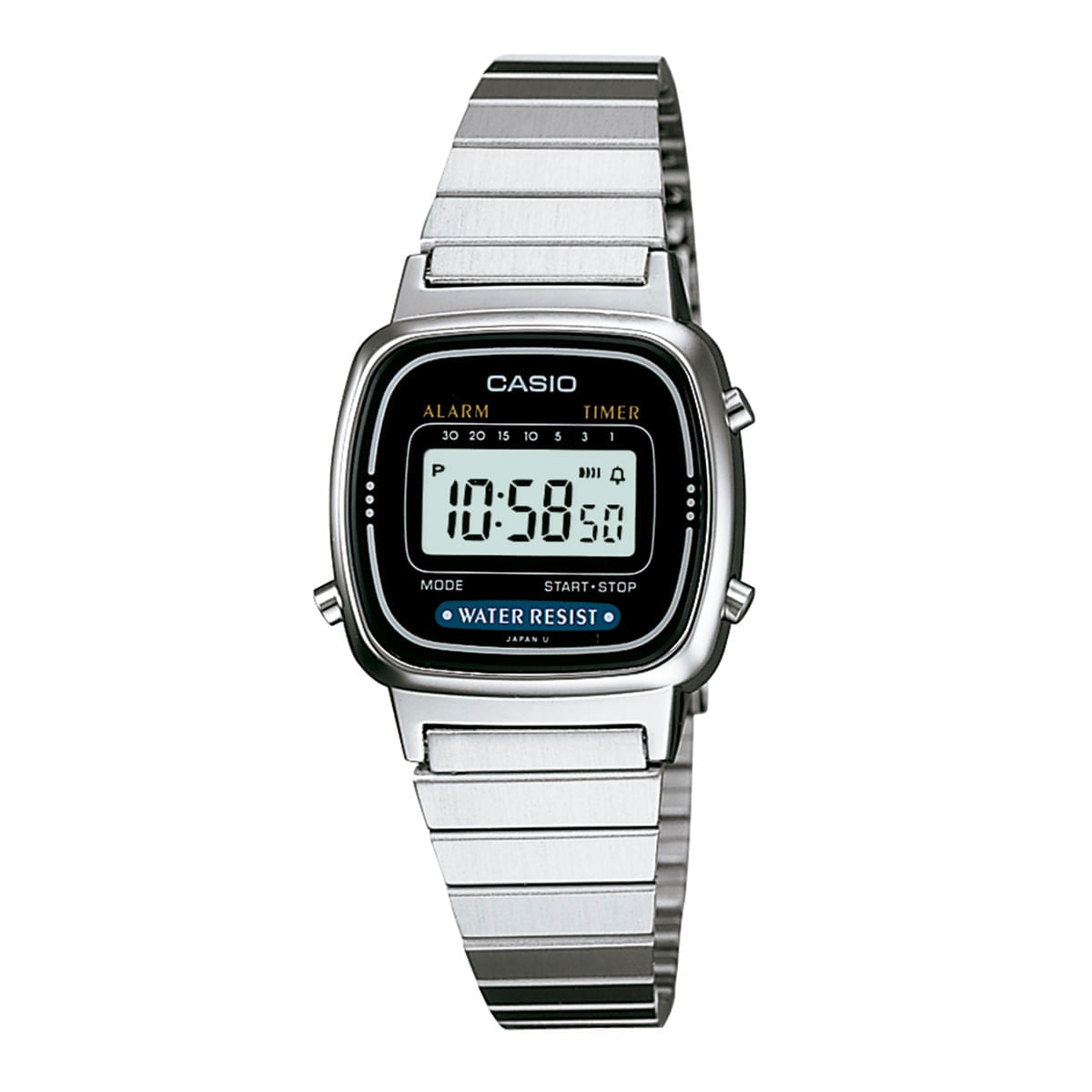 Relógio Casio Vintage Feminino Prata Digital LA670WA-1DF