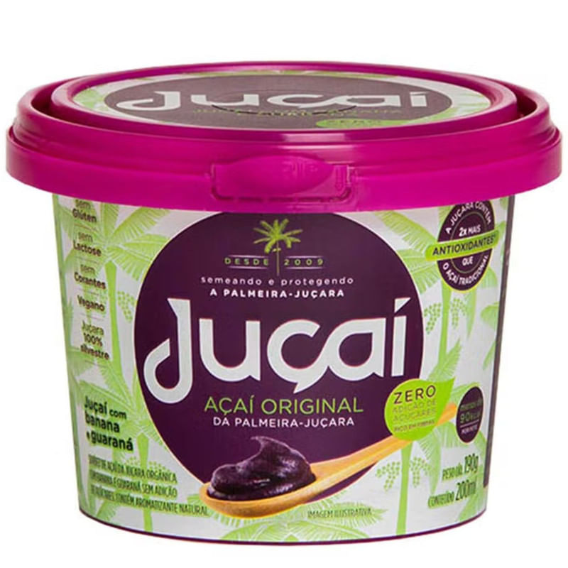 Açaí com Banana Zero Açúcar Juçaí Pote 200ml