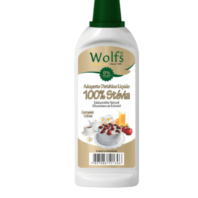 Adoçante Dietético Líquido 100% Stevia Wolfs Frasco 100ml