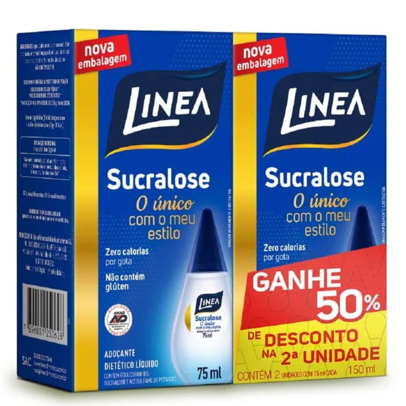 Adoçante Líquido Sucralose Linea Pack 2 Unidades 75ml