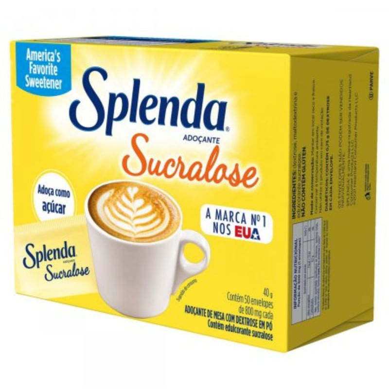 Adoçante em Pó Sucralose Splenda Caixa com 50 Envelopes de 40g cada