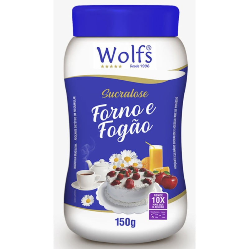 Adoçante em Pó Sucralose Wolfs Forno e Fogão Pote 150g