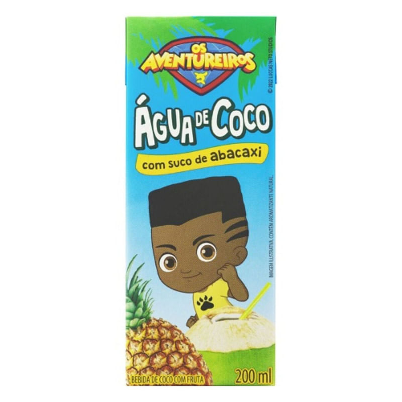 Água de Coco Os Aventureiros Sabor Abacaxi 200ml