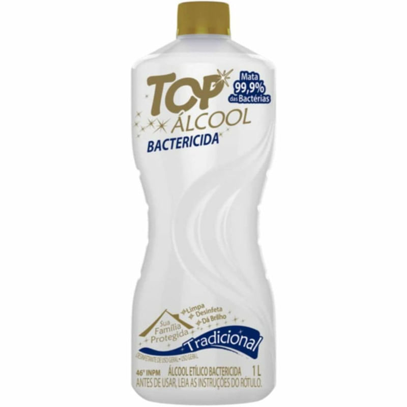 Álcool Liquído Bactericida Tradicional Top 1 Litro