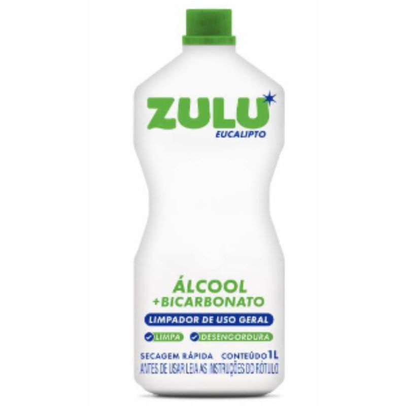 Álcool Liquido Eucalipto Com Bicarbonato Zulu 1l