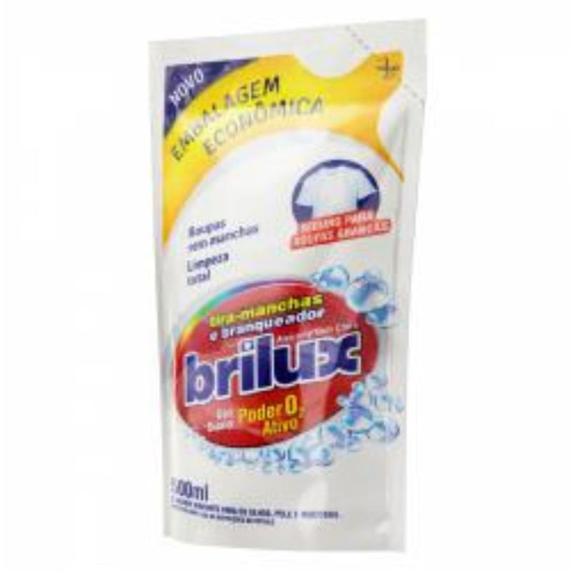 Alvejante Tira Mancha Brilux Branco Refil com 500 ml