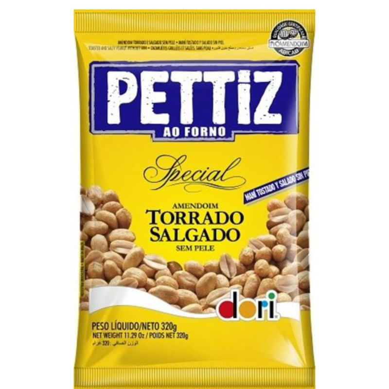 Amendoim Torrado Salgado sem Pele Special Dori Pettiz Pacote 320g