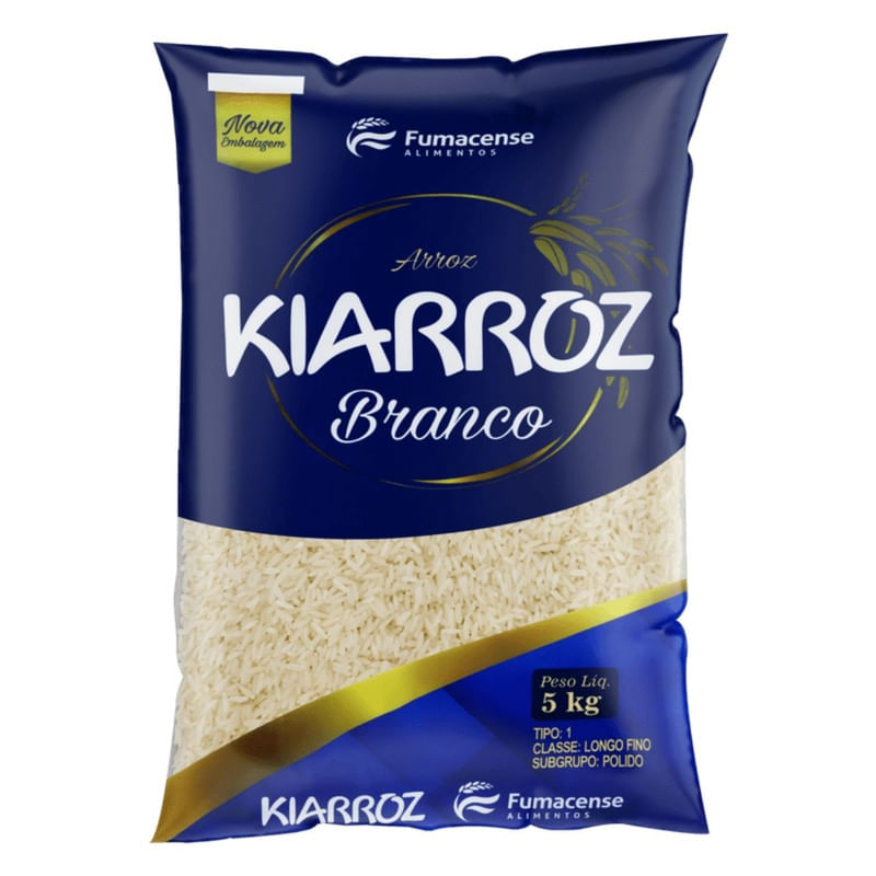 Arroz Branco Tipo1 Kiarroz Pacote 5Kg