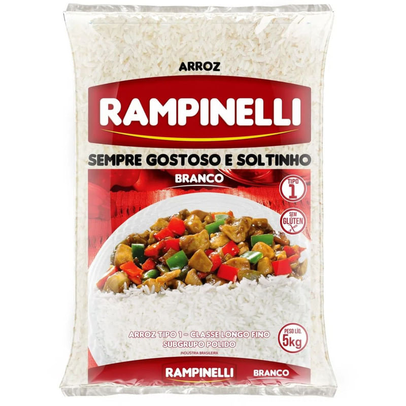 Arroz Branco Tipo1 Rampinelli Pacote 5Kg