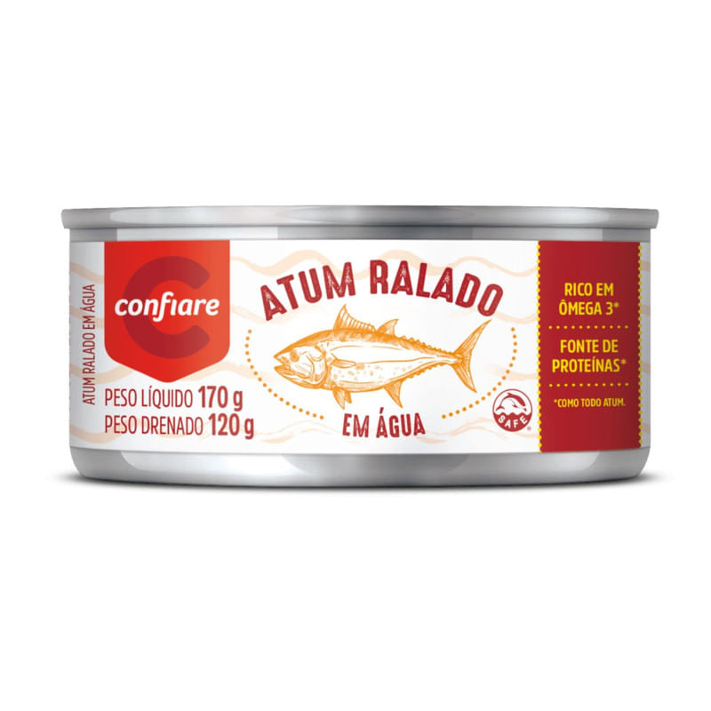 Atum Ralado Natural Confiare Lata 170g