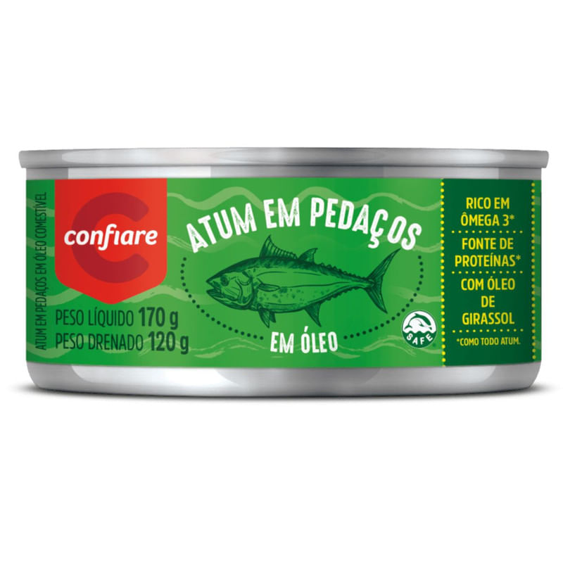 Atum em Pedaços em Óleo Confiare Lata 170g