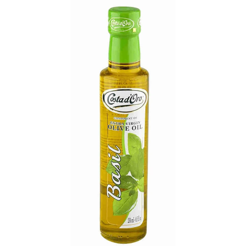 Azeite Aromatizante Sabor Manjericão Costa d&apos;Oro Italiano Garrafa 250ml