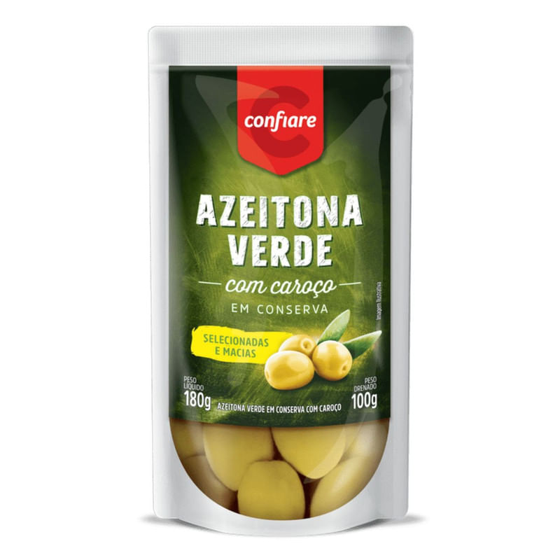 Azeitona Verde Caroço Confiare 100g