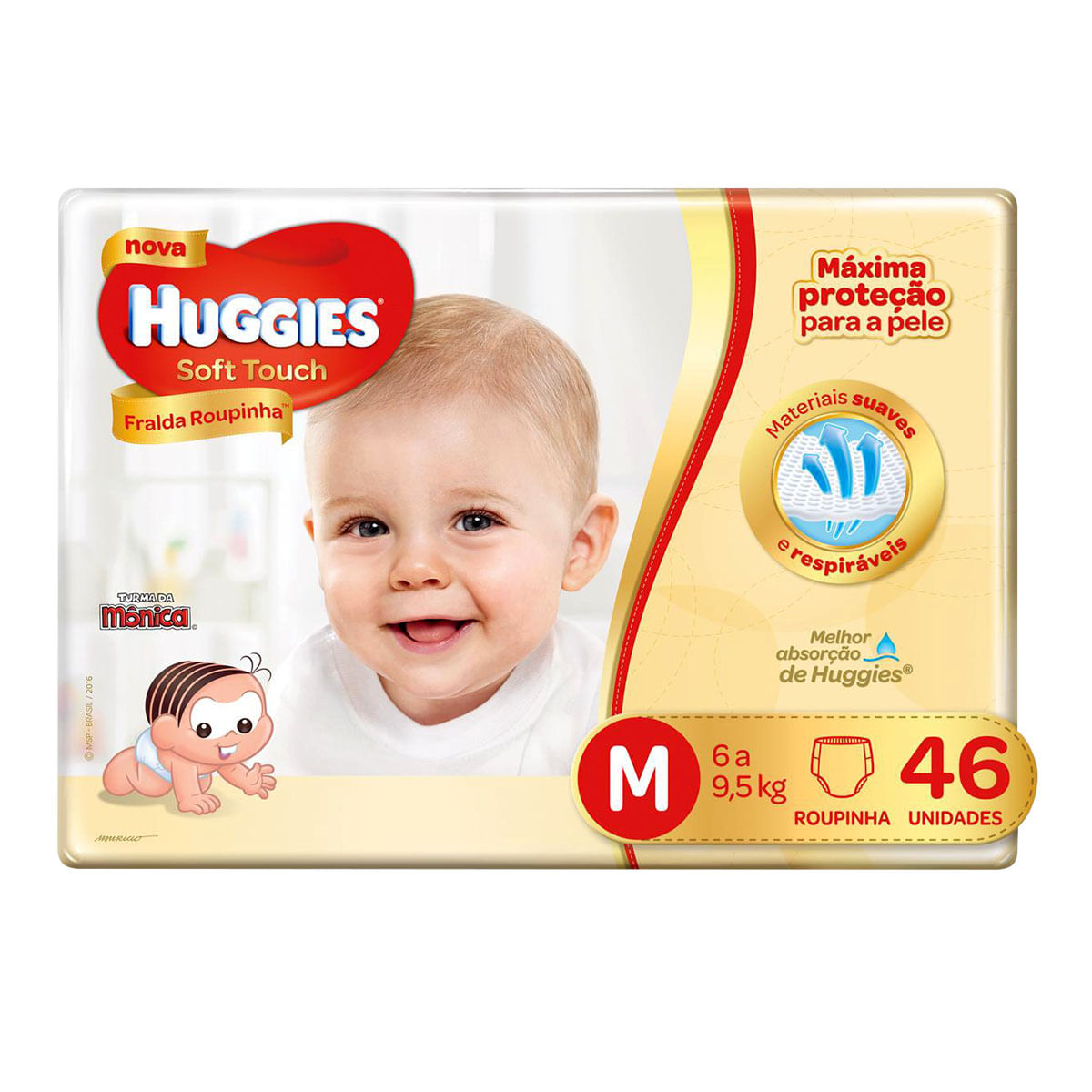 Fralda Huggies M Soft Touch Mega - 46 Unidades