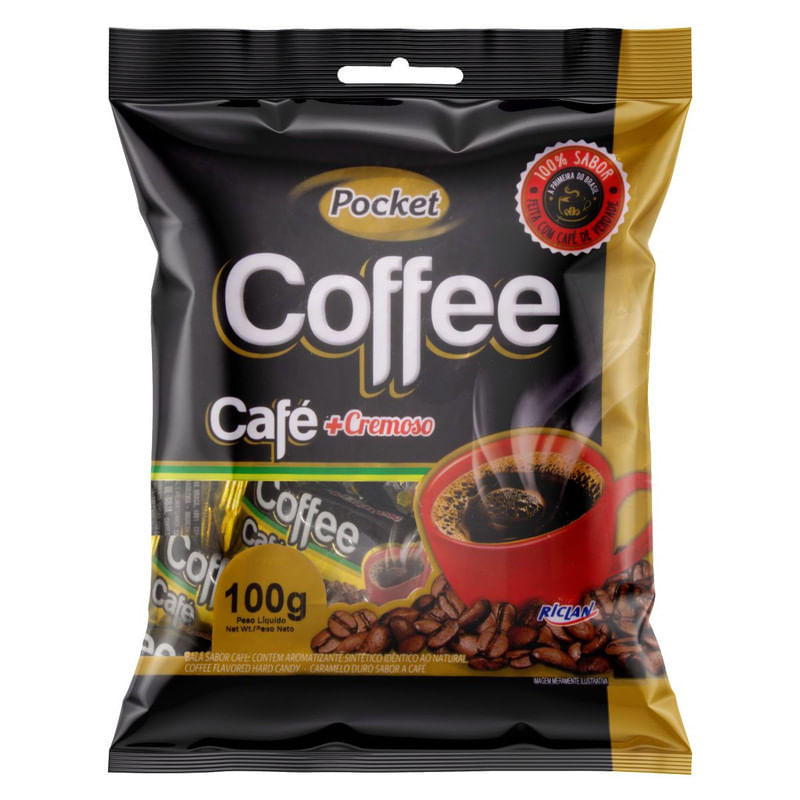 Bala Dura Pocket Coffee Pacote 100g