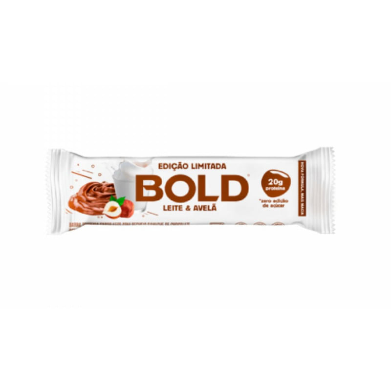 Barra de Proteina Leite e Avela Bold Bar Com 60g