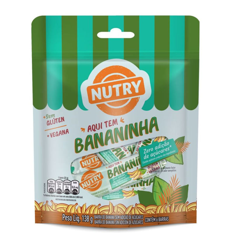 Barra de Cereal Bananinha Nutry 6 Unidades 180g