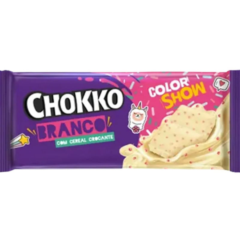 Barra de Chocolate Branco com Cereais Crocantes Chokko Pacote 65g