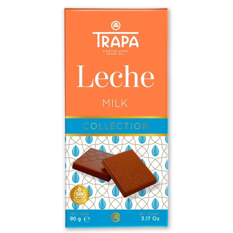 Barra de Chocolate ao Leite Trapa Leche Milk Collection 90g