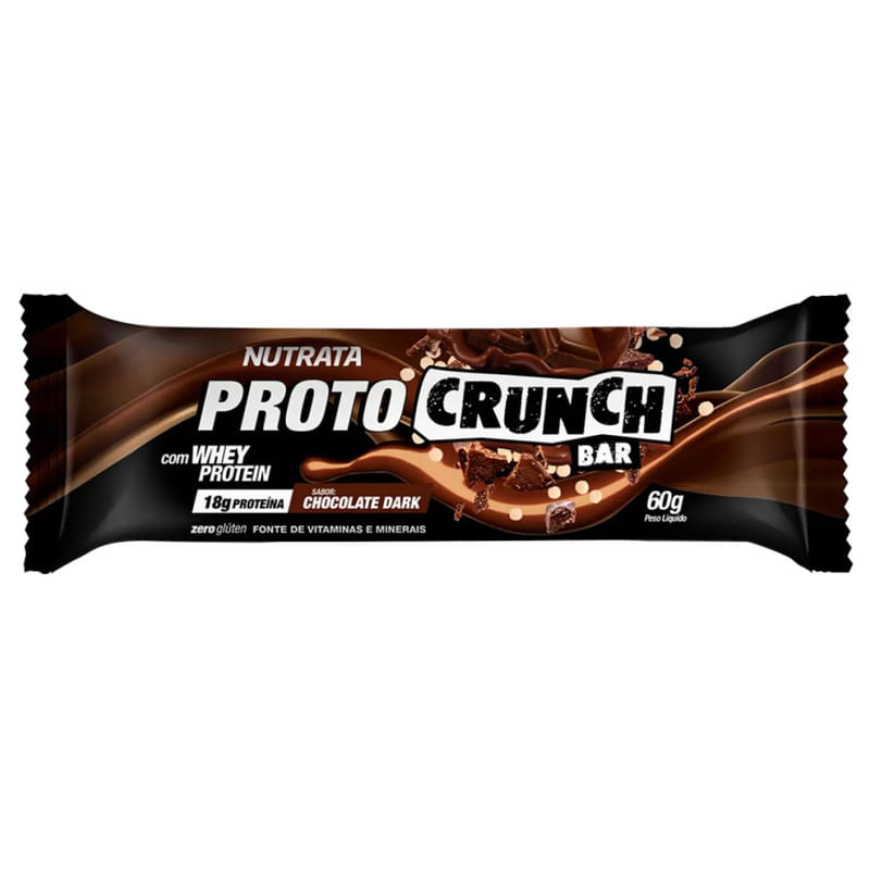 Barra de Proteina Sabor Chocolate Dark Nutrata Proto Crunch 60g