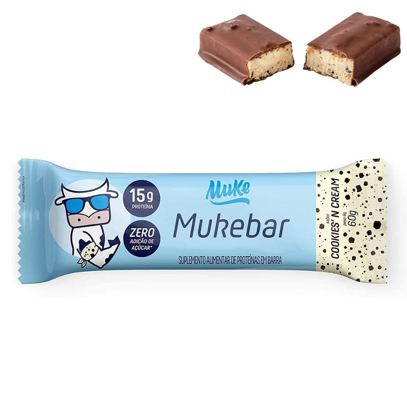 Barra de Proteína Sabor Cookies&apos;n Cream Muke Mukebar 60g