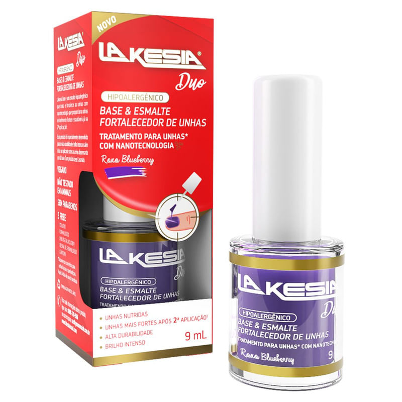 Base e Esmalte Fortalecedor de Unhas LaKesia Com 9ml