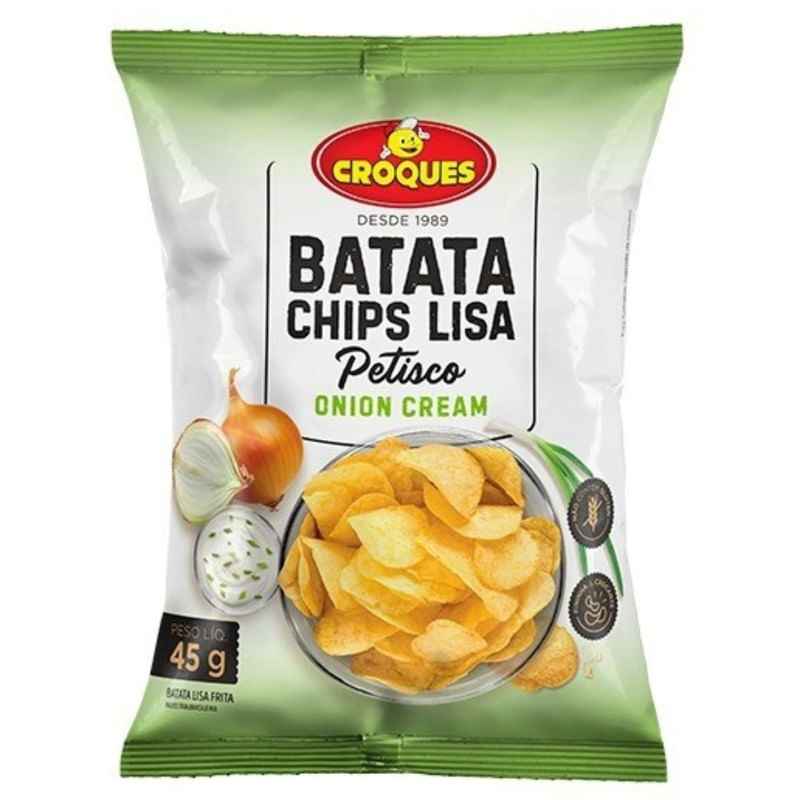 Batata Chips Lisa Petisco Onion Cream Croques Pacote 45g