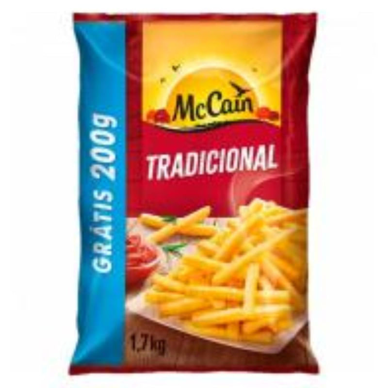 Batata Congelada Tradicional Mccain Pacote Leve 1,7Kg Pague 1,5Kg