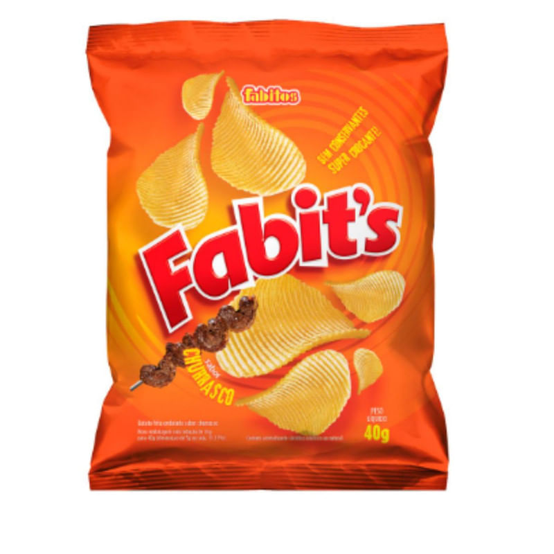 Batata Frita Ondulada Sabor Churrasco Fabitos  40g