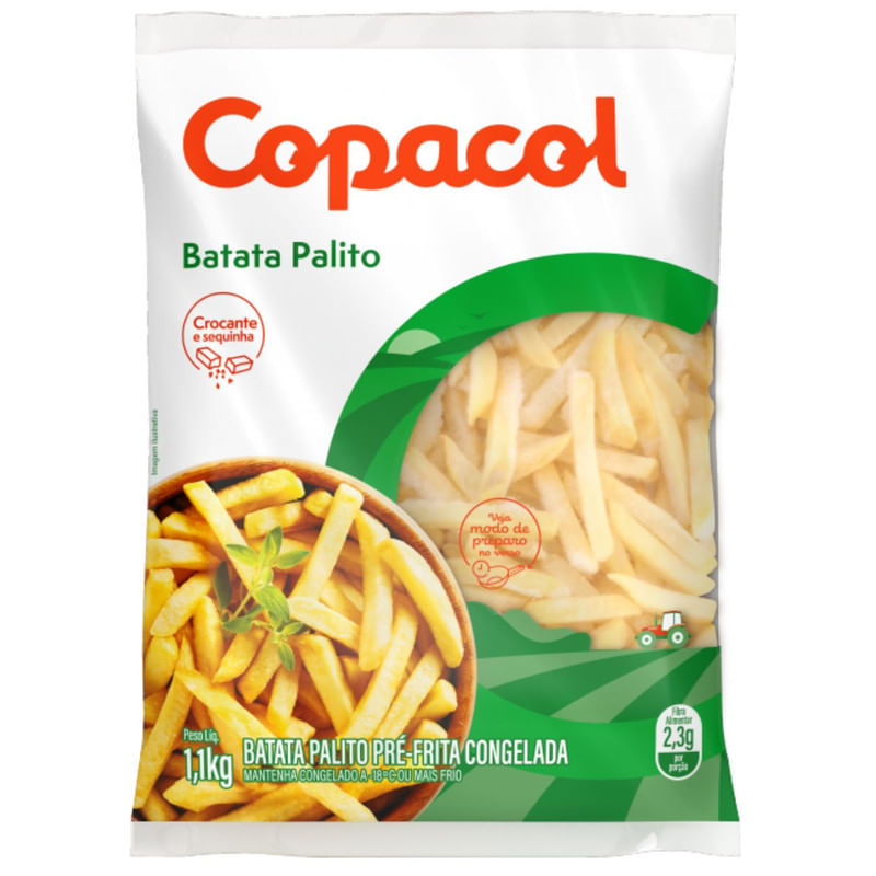 Batata Palito Congelada Copacol Pacote 1,1Kg