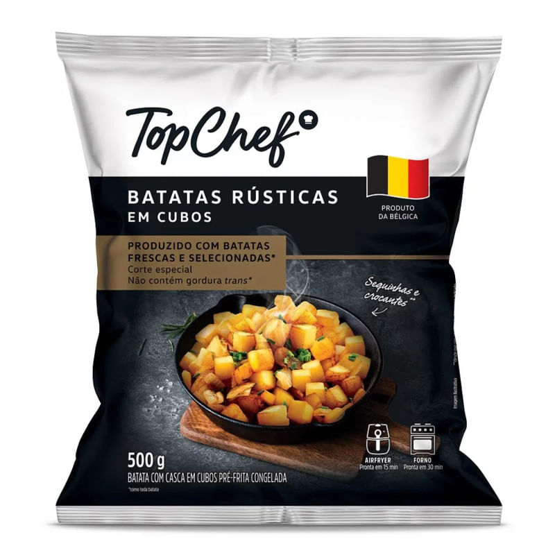 Batatas Rústicas em Cubos Congeladas Top Chef 500g