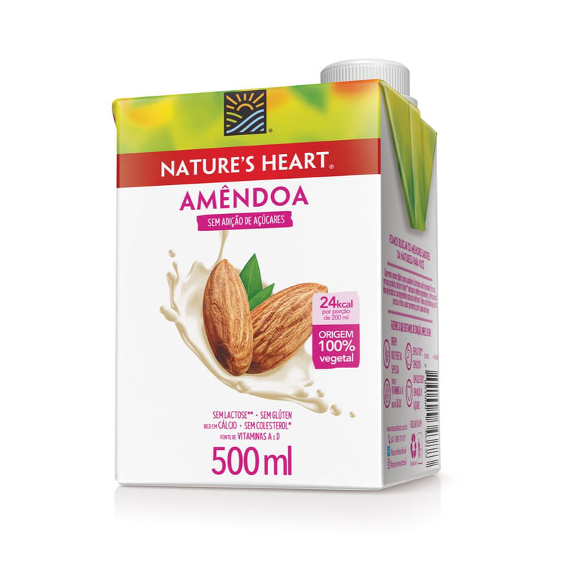 Bebida Vegetal Natures Heart Amêndoa 500ml