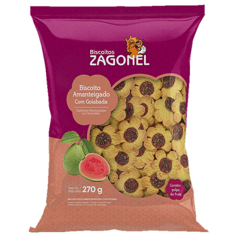 Biscoito Amanteigado com Goiabada Zagonel Pacote 270g