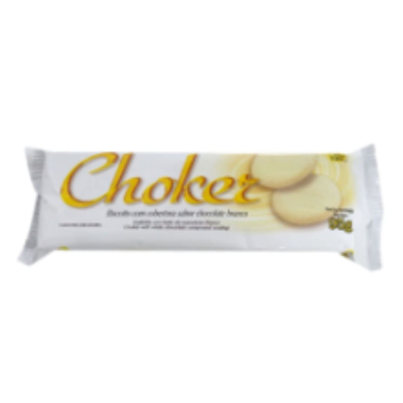 Biscoito Com Cobertura Chocolate de Branco Choker 95g