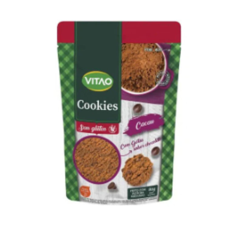 Biscoito Cookie Cacau Com Gotas De Chocolate sem Glúten Vitao 80g