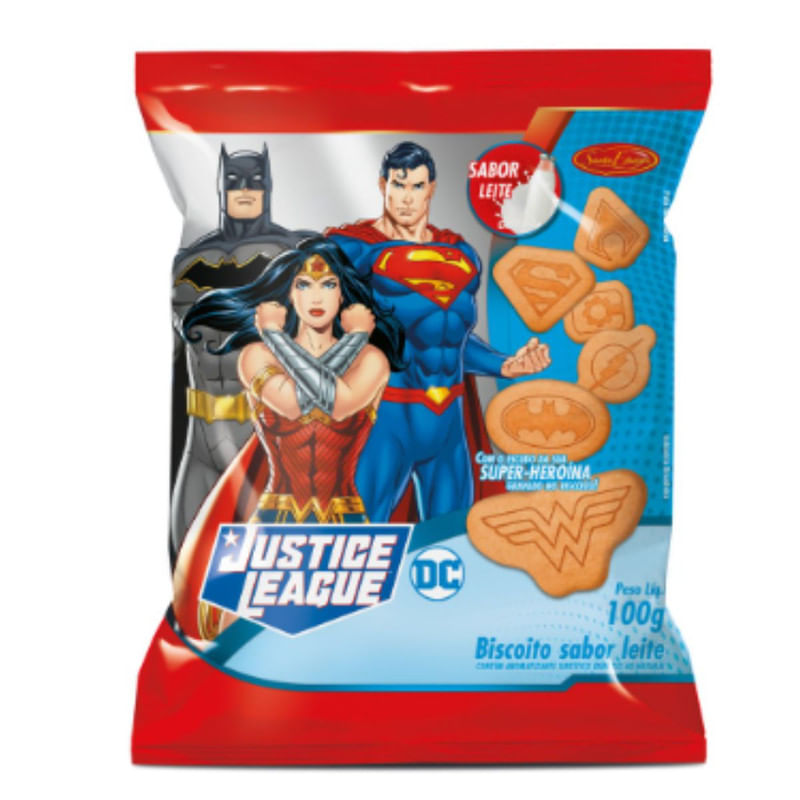 Biscoito Cookies Chocolate ao Leite Liga da Justiça Santa Edwiges 100g