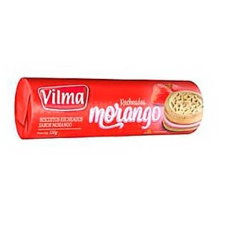 Biscoito Recheado Morango Vilma 120g